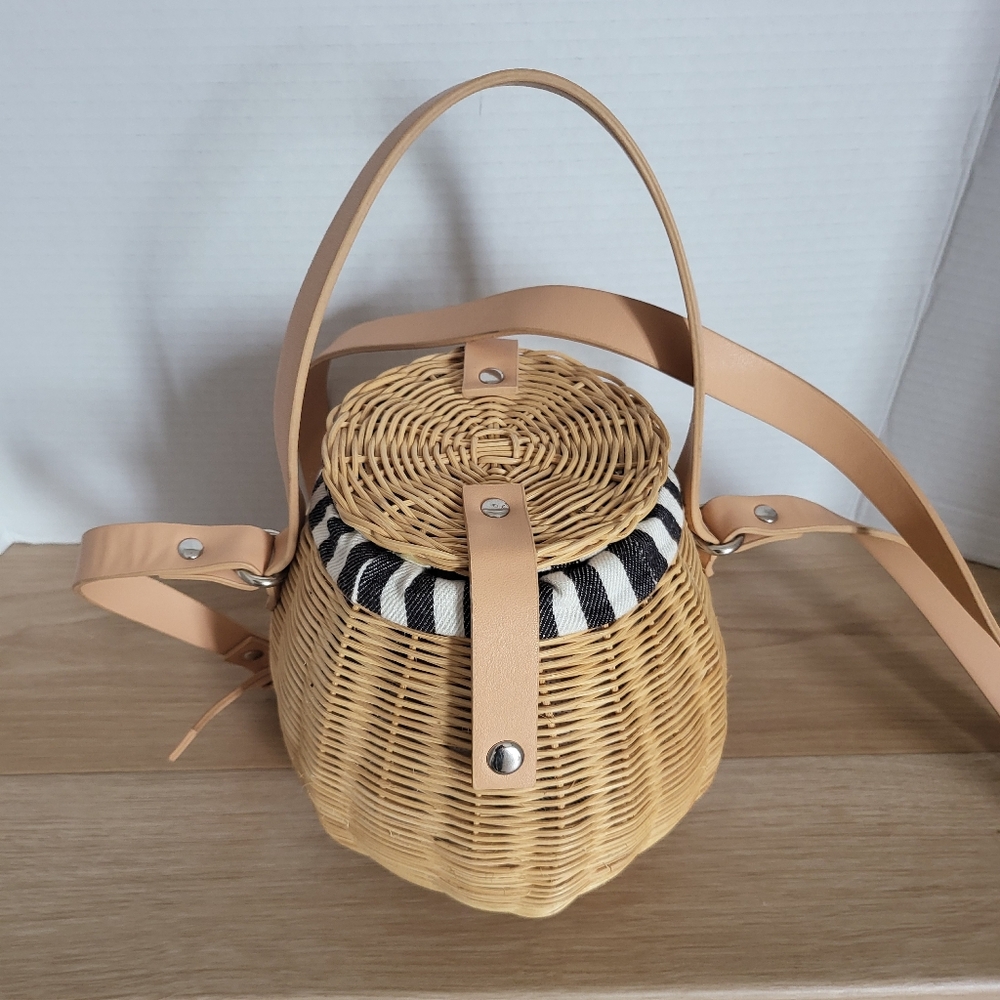 ZARA Basic  Collection Woven Basket Bag.